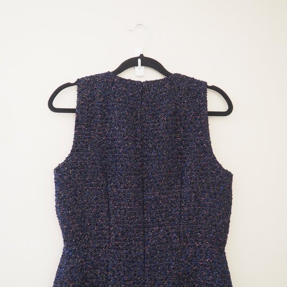 * Ann Taylor Navy Blue Sleeveless Tweed Sheath Dress sz 4 - Picture 8 of 8